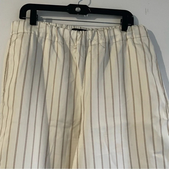 Jenni Kayne White Tan Stripe Elastic Waist Straight Pull On Pants 22218 - Picture 7 of 15